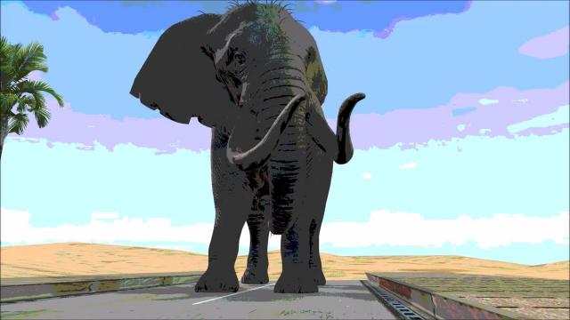 Walking  Elephant -3D rigged  and  animated  Model
