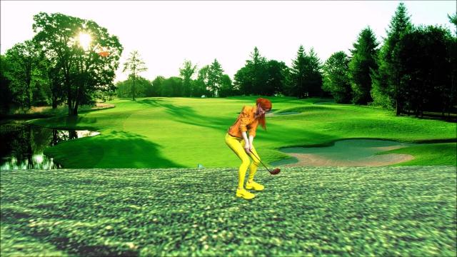 Восторженный жест после отличного удара в гольфе 3Д анимация