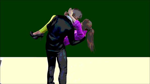 Lift up kissing (3D  Animation)