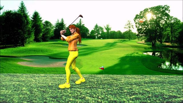 Тренировка замаха клюшкой в гольфе 3Д анимация