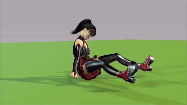 Движения подвыпившей девушки сидя на полу 3Д анимация
