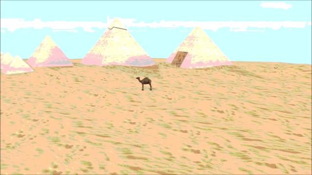Camel  in  desert - 3D Model