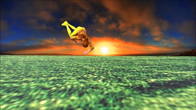 Фронтальный прыжок с вращением 3Д анимация