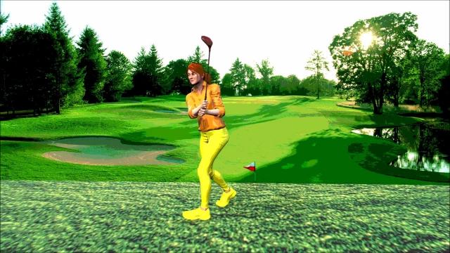 Неудачный удар по мячу в гольфе 3Д анимация