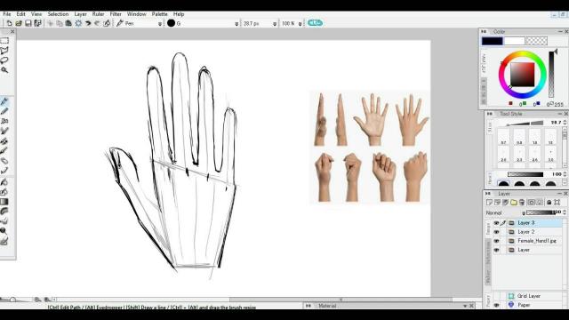 Как рисовать АНИМЕ руки в SAI и ClipStudio