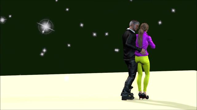 Strolling  kiss  behind(3D Animation)