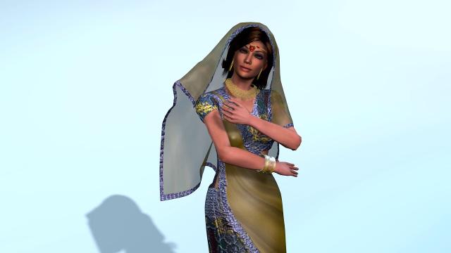 Indian Female  gold  3D model