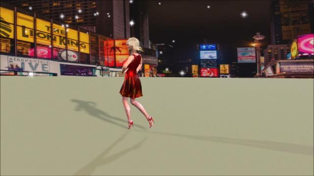 Look  at  catwalk hands on the waist  defile( 3D Animation)